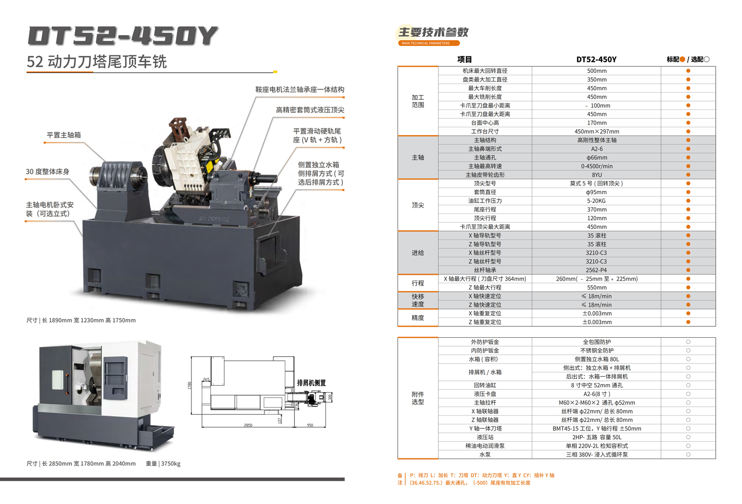 Cooray DT52 - 450Y (52 - станционный силовой твердоточковый турет с хвостовым подшипником, токарно - фрезерная обработка)