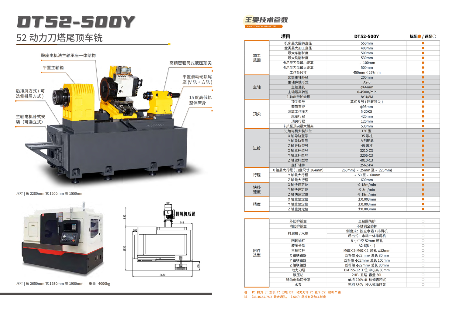 Cooray DT52 - 500Y (52 - станционный силовой твердоточковый турет с хвостовым подшипником, токарно - фрезерная обработка)